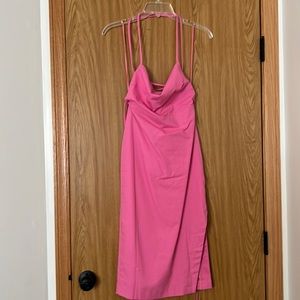 Primp pink strap dress with slit